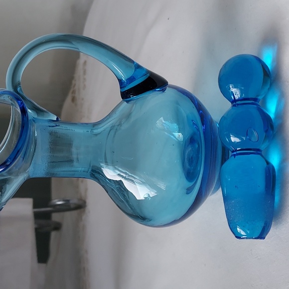 Vintage glass cruet decanter cobalt blue 💙 perfume bottle - Picture 7 of 16